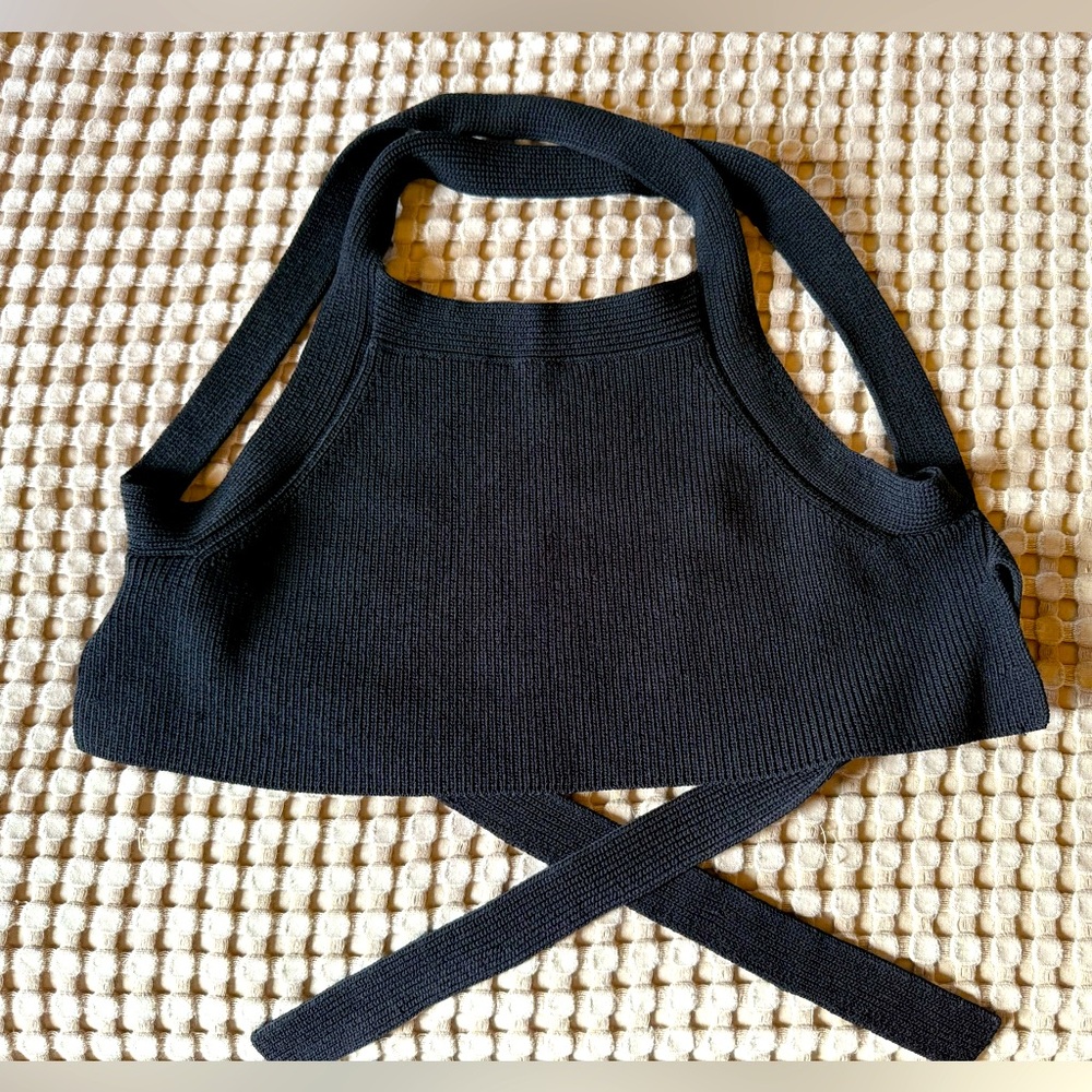 Wilfred from Aritizia Black Knit Halter Top